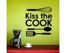 Kiss the Cook Quotes Wall Decal Family Quotes Vinyl Art Stickers